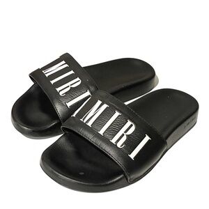 Amiri Kid's Bicolor Logo Pool Slide Sandals Blue White Rubber Size 2